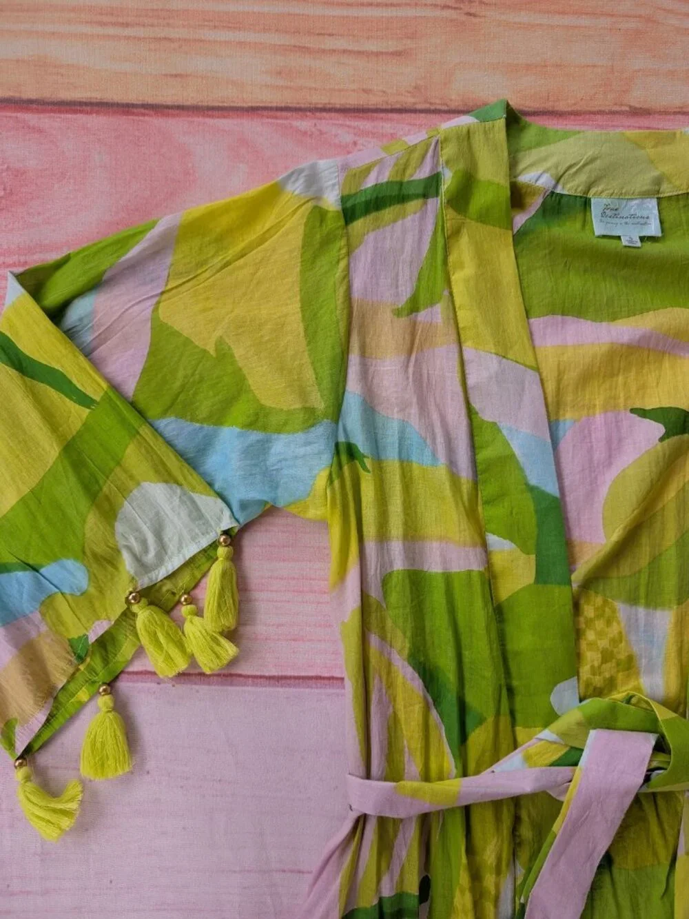 True‎ Destination Green Tassel Cotton Coverup S